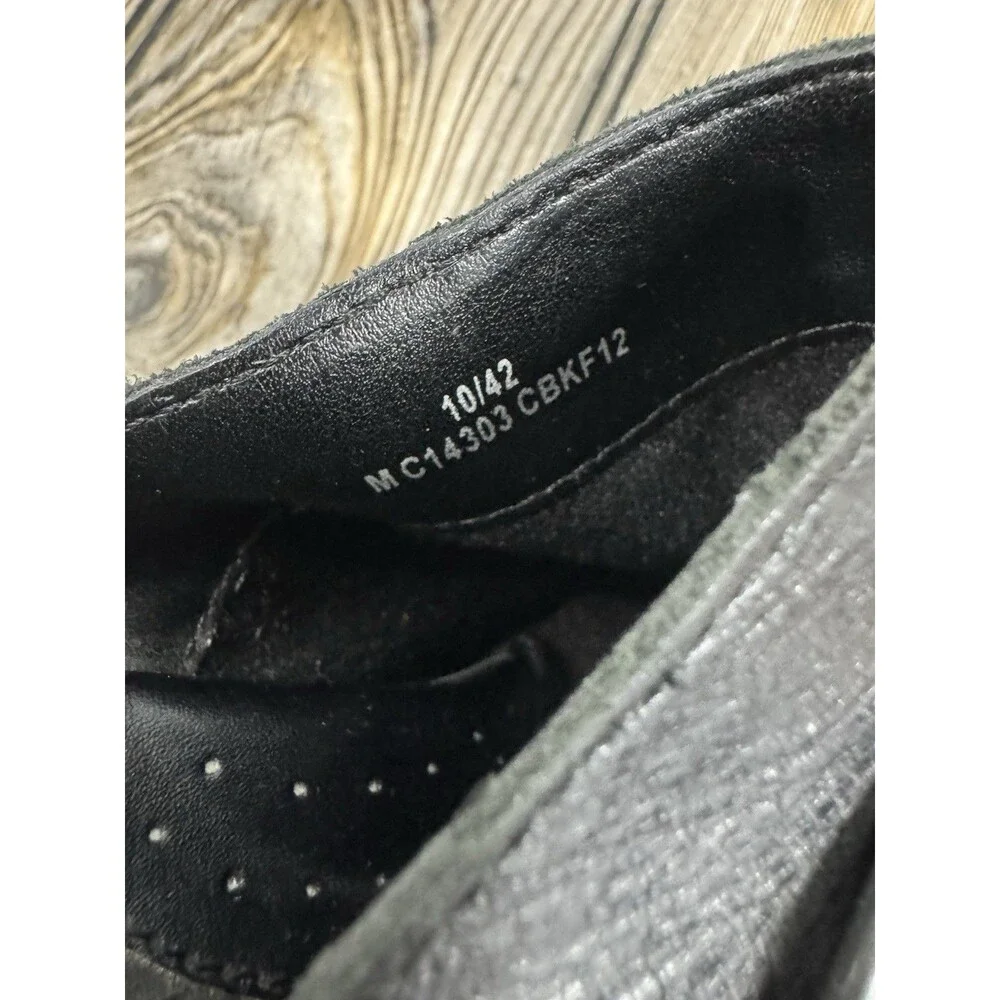 Womens Born Concept Heeled Clog Shoe Open Back Black Leather US 10